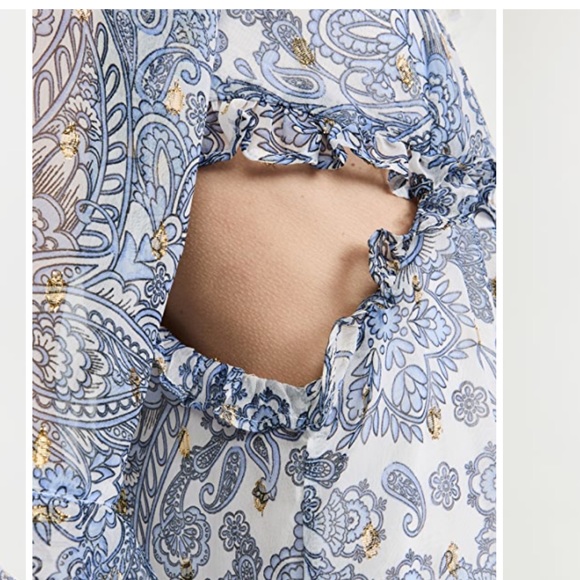 $190 Rahi Blue Paisley Juniper Midi Ruffle Dress XS NEW - Picture 5 of 7